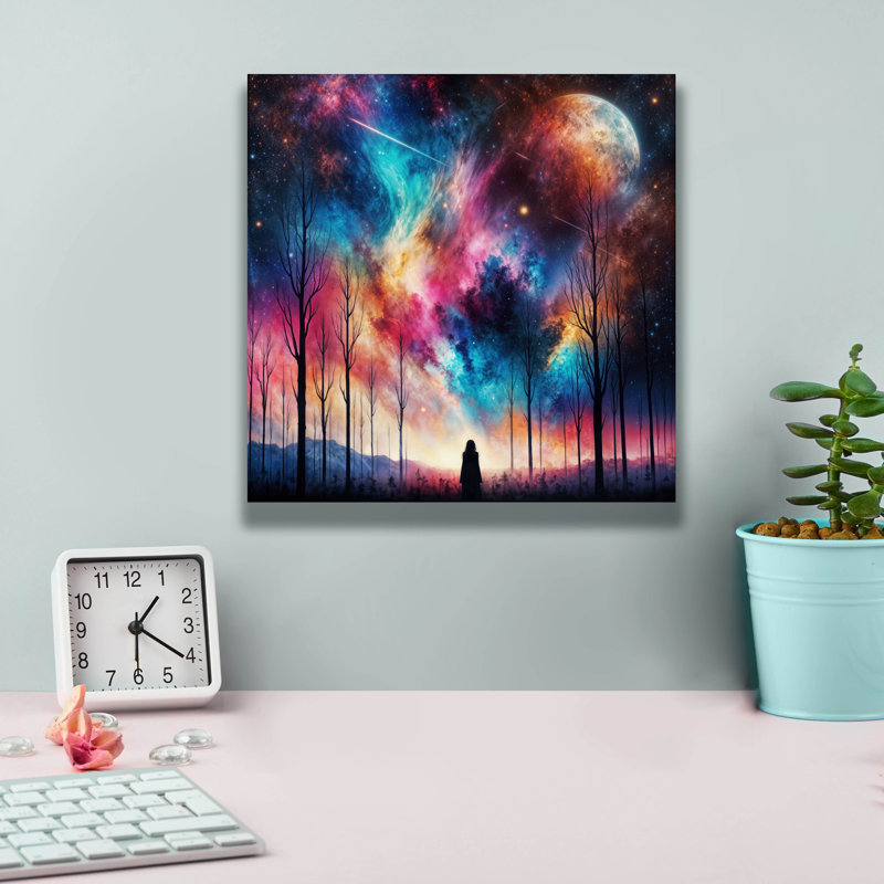  «Universe On Fire» par Rey Klimt, art mural sur toile, 12 po x 12 po, H 12 po x l 12 po