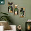 Ensemble de 3 pièces d'art mural en bois bohémien, vase abstrait, décor de maison de campagne pour salon, chambre à coucher, studio de bureau - Boho