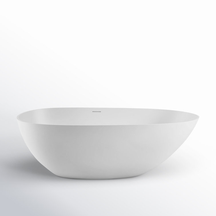 67'' Freestanding Soaking Bathtub Solid Surface Stone Resin Freestanding Tub