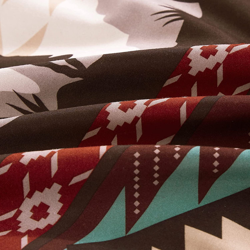 Southwestern Teal and Brown Microfiber Queen Comforter Set