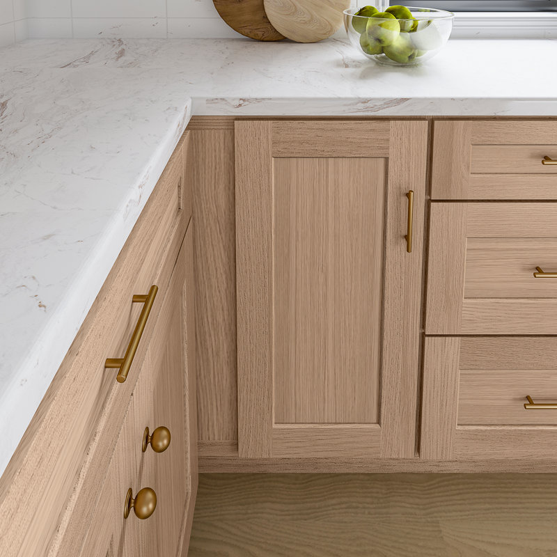 Armoire d'angle à base basse, 39" W x 34.5" H x 24" D, Chêne Redondo