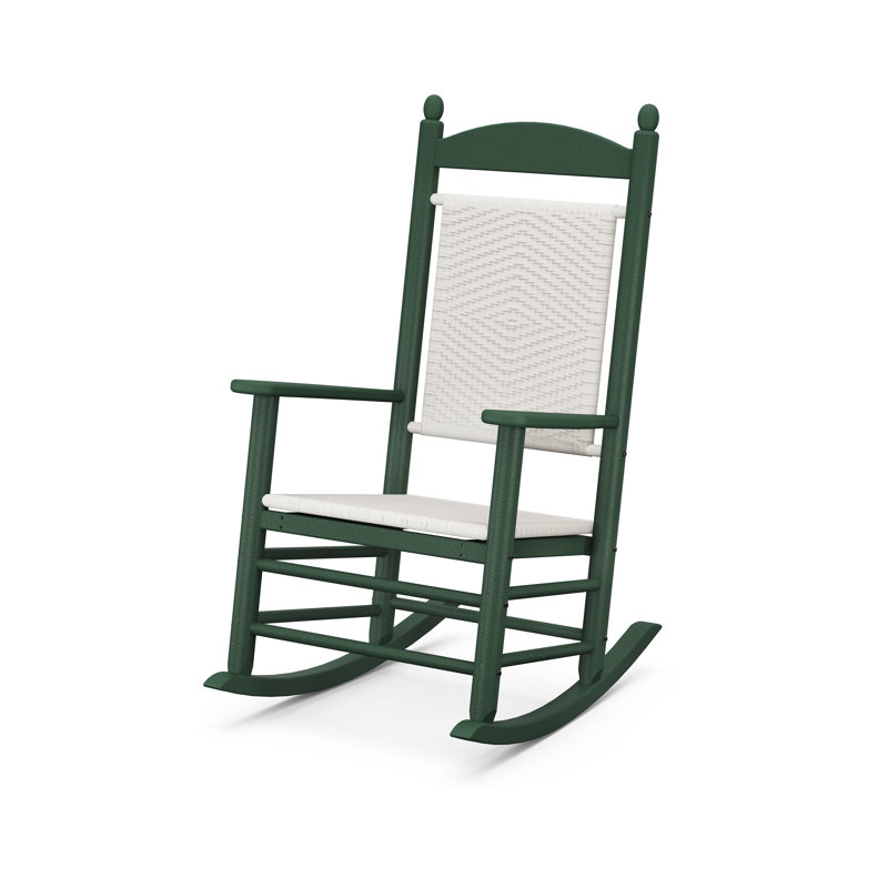 Chaise berçante POLYWOOD, Vert / tissage blanc