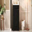 Ensemble de meuble-lavabo sur pied 20 po avec lavabo en céramique, meuble-lavabo simple autoportant avec porte à fermeture douce, tablette réglable, style moderne, noir.
