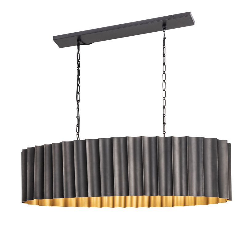 Luminaire suspendu Allegra-Linear, Bronze industriel / or