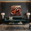Art musical sur toile brune, contrebasse-712655187