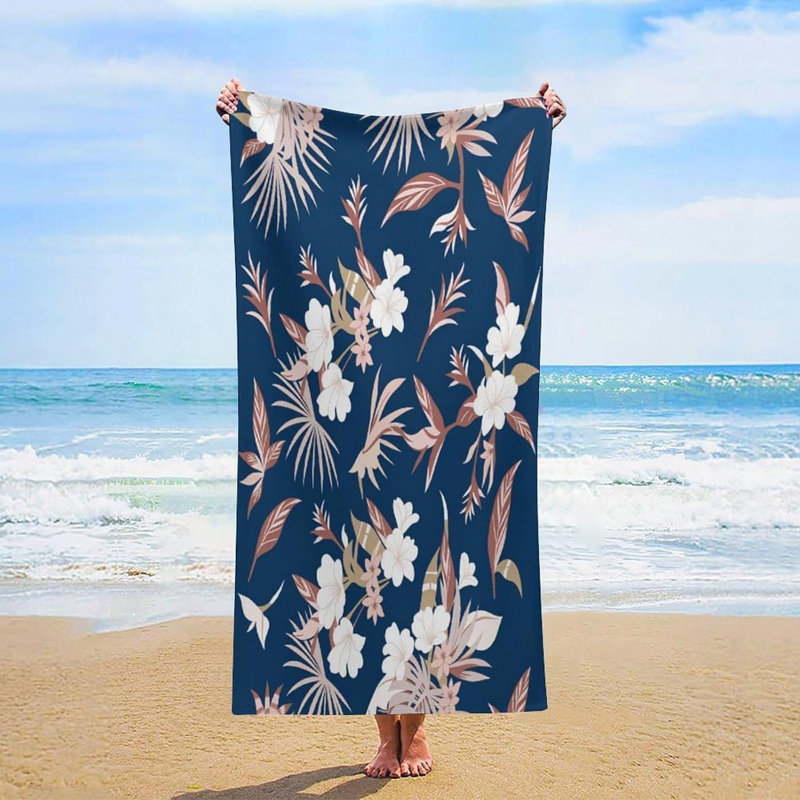 Floral Tropical Leaves Pattern Bath Towels Super Absorbent Soft Oversized Beach Towel for Bathroom Pool,Outdoor Camping,Beach,Travel 35" X 70"