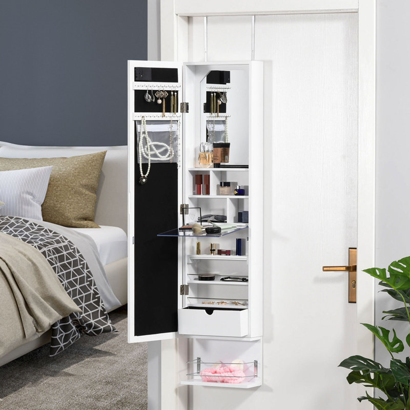 Armoire à bijoux murale avec miroir