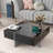 Coffee Table With 4 Hidden Storage Compartments, Square Cocktail Table With Extendable Sliding Tabletop