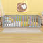 Wood Floor Bed Frame With Fence And Door-1680544724