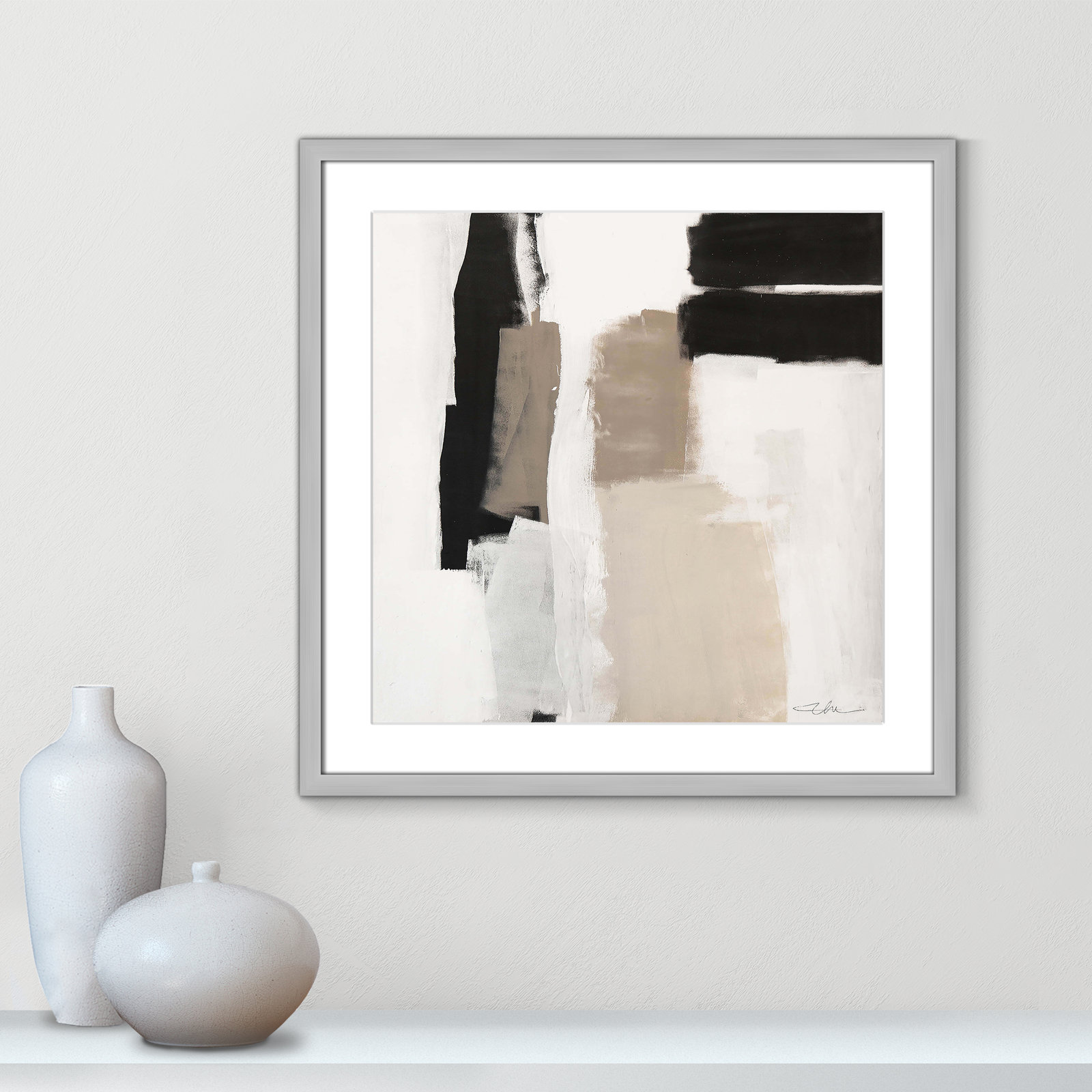 Earth Scapes II-A Print by Casa Fine Arts, 23.5" H x 23.5" W x 0.75" D, Silver Box Framed
