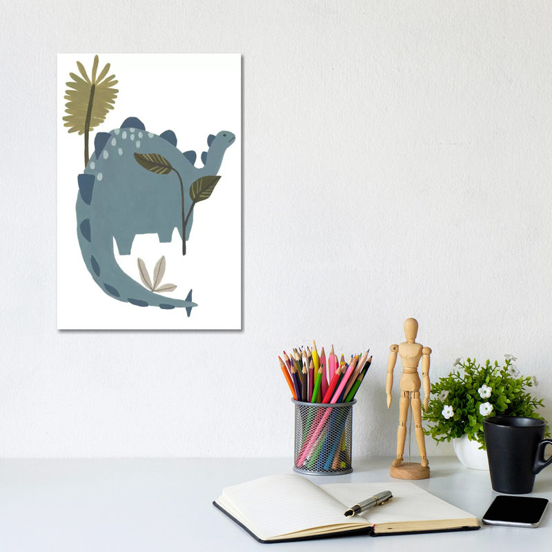 Mighty Dino I by June Erica Vess - Wrapped Canvas Painting, 20.32 cm H x 30.48 cm W