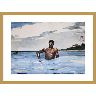 «The Bather» par Winslow Homer, impression giclée sur cadre