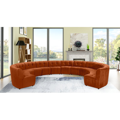 Canapé modulaire de coin symétrique en velours de 173 po de largeur Jedson