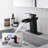 Geometric Deck Plate Bathroom Faucet, Black Waterfall, One Handle, Solid Brass Waterfall Build For