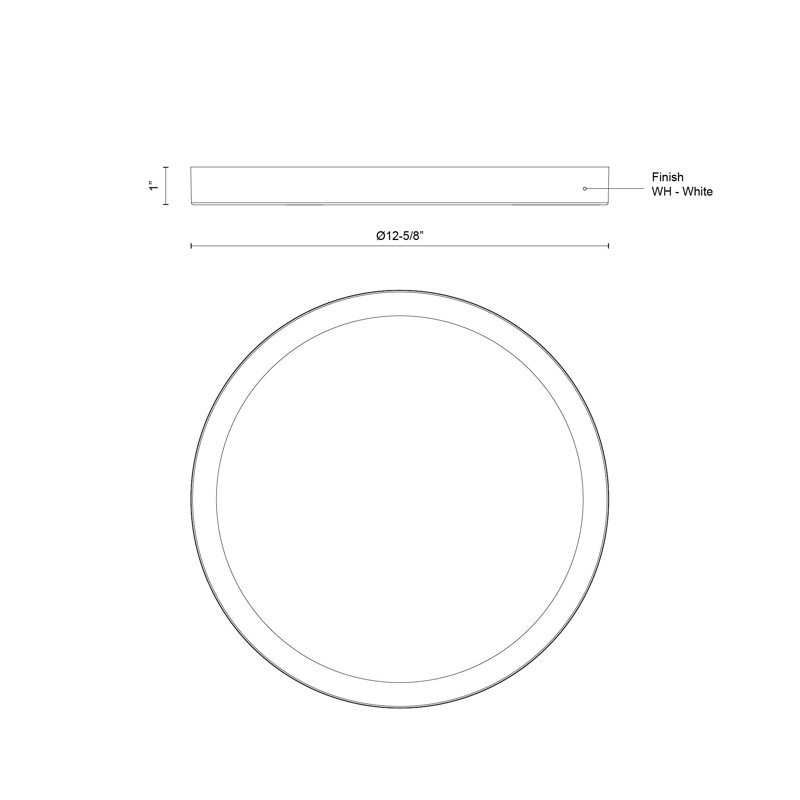 Mio 7-In Flush Mount, 1" H x 12.6" W x 12.6" W, 22 W