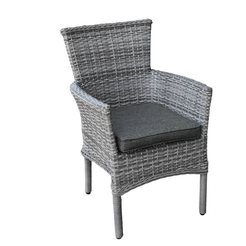 Copenhaver 4 - Person Patio Dining Set Umbrella Hole Included Round Table with Cushions Included, Grey