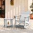 Ensemble de 2 chaises berçantes avec table d'appoint à 2 niveaux