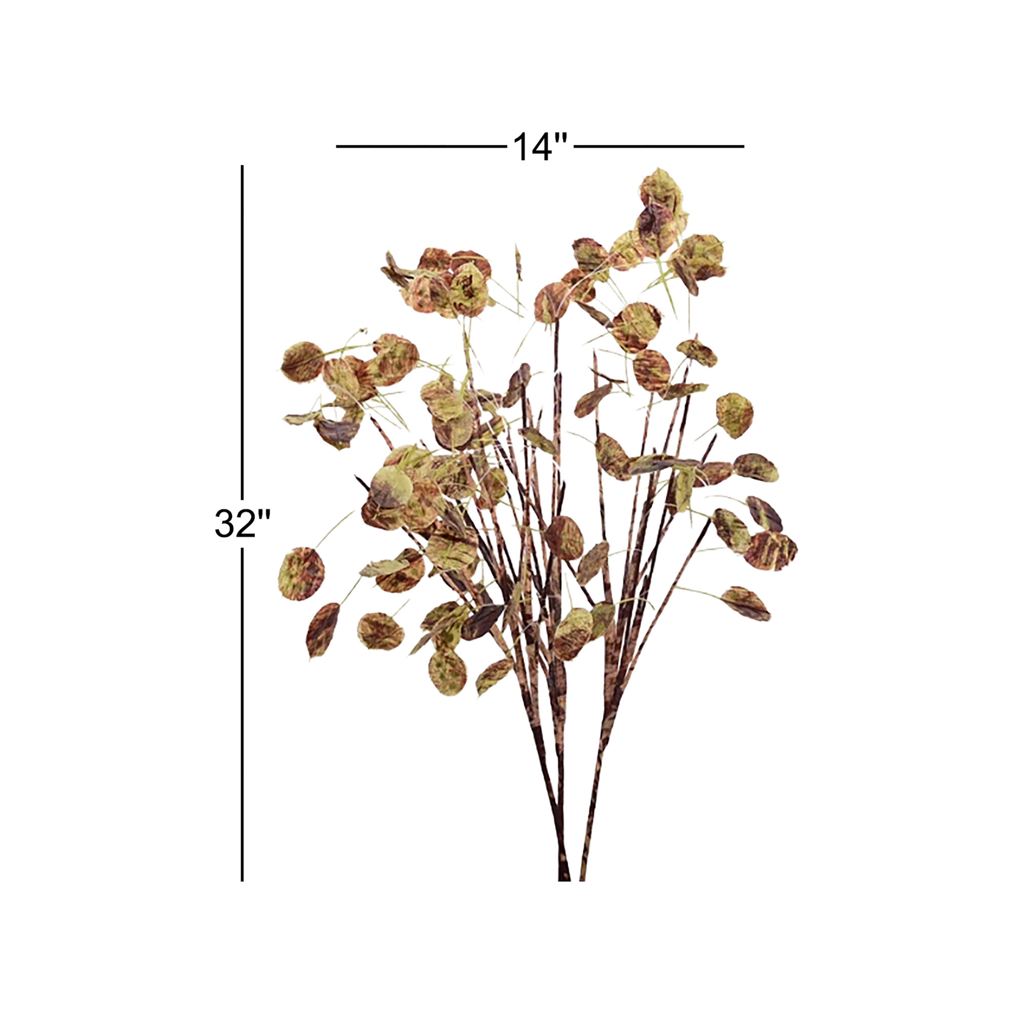 Artificial Farmhouse Fall Sprays Long Stem Foliage Leaves For Vase Filler, Home Office Decor Table Centerpiece, Green
