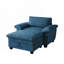 Chaise longue rembourrée en chenille de 51 po avec repose-pieds et rangement-1219648067