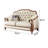 American retro style solid wood leather sofa Upholstered 62.6 " Loveseat