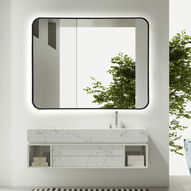 Miroir de salle de bain Omer, Noir