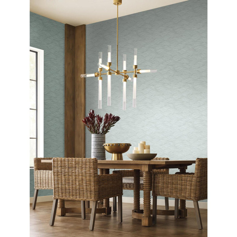 Rouleau de papier peint 27 pi x 27 po Conchita Sand Crest, Bleu clair