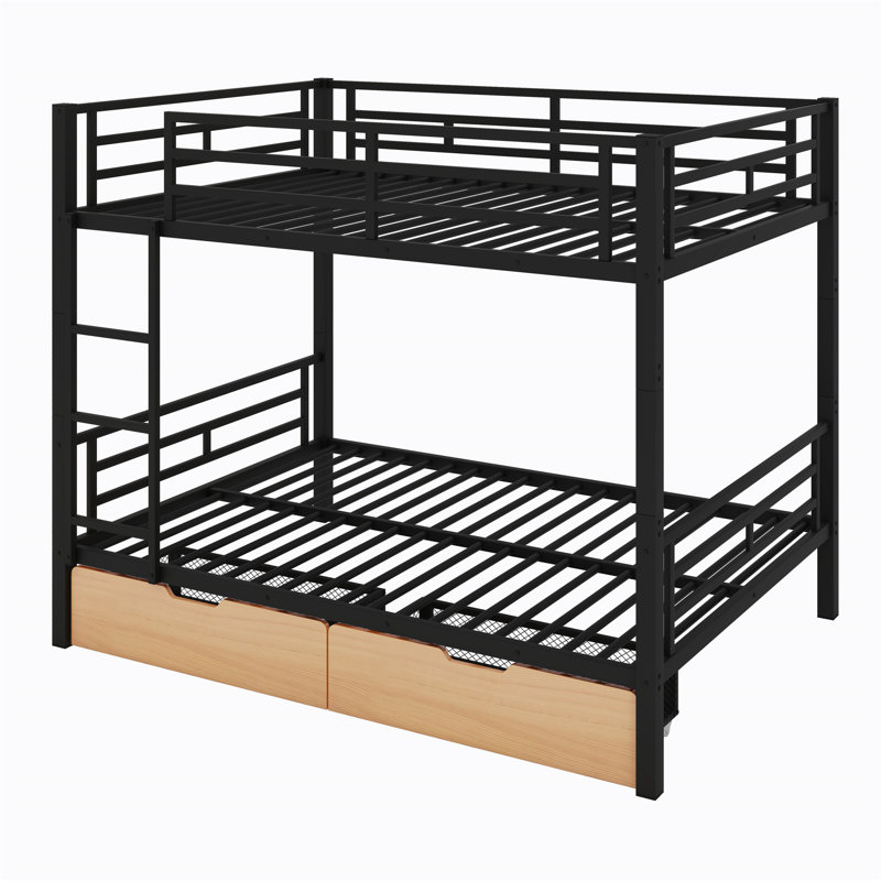 Metal Convertible Bunk Bed With Drawers