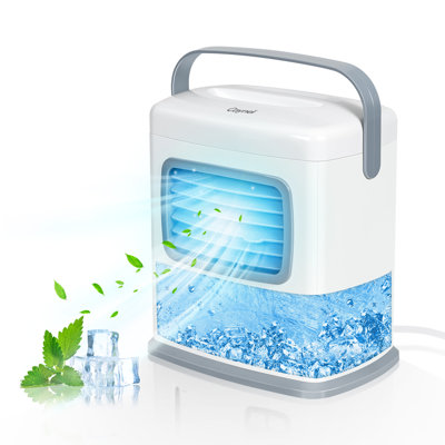 Refroidisseur par évaporation portatif Caynel avec réservoir d'eau, mini humidificateur à ventilateur de bureau pour USB de bureau, de bureau et de chambre à coucher