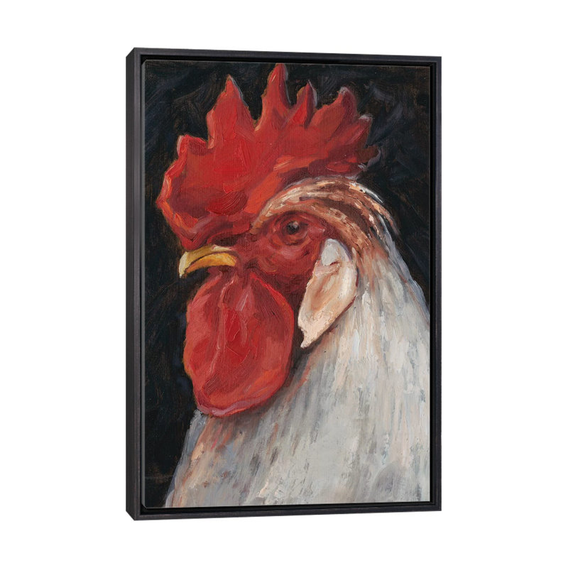 « Rooster portrait II » par Ethan Harper, reproduction d’art, Pas de tapis, H 26 po x l 18 po x 1,5 po