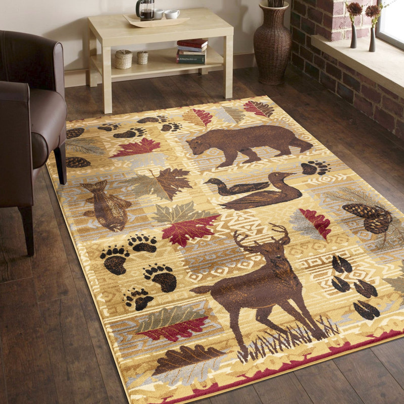 2,58 pi x 7,25 pi Le tapis en polypropylène ajoute de la chaleur à la maison de 2 pi 7 po x 7 pi 3 po Tapis avec motifs de montagne, polypropylène