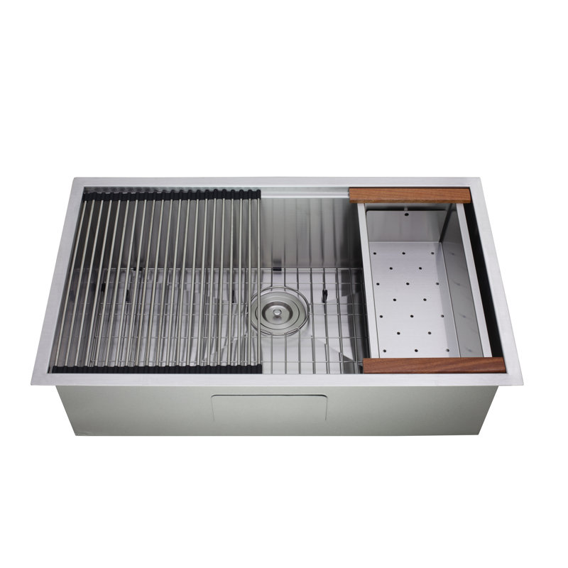 Princess All-in-One 32" L x 19" W Undermount Kitchen Sink with Basket Strainer
