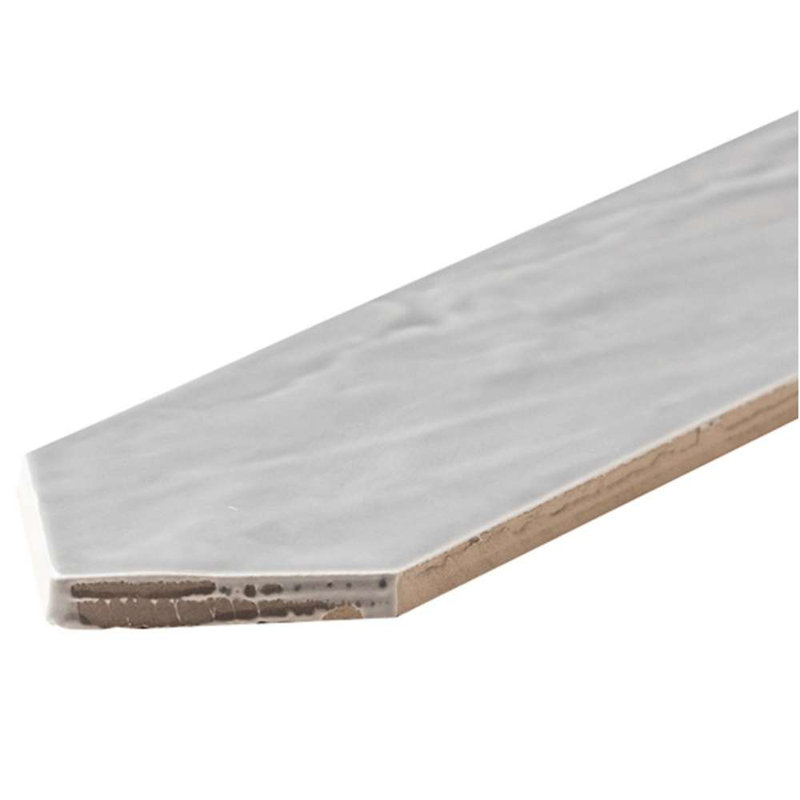 Tribeca-Talavera Picket 2.6"x13" Handmade Ceramic Tile Trim, Gray