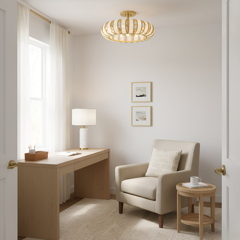 Knight 5-Light Soft Gold Semi-Flush Mount