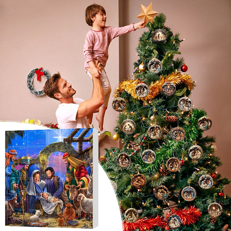 Calendrier de l'Avent 24 jours, décorations pour crèche de Noël