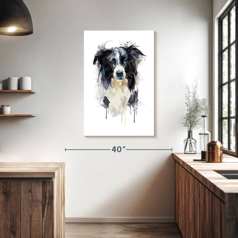 Border Collie Dog Splash, H 39 po x l 26 po
