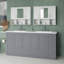 Meuble-lavabo autoportant de 72 po de style shaker gris avec lavabo en résine, portes et tiroirs à fermeture en douceur, fabrication en bois aggloméré massif-1510989889