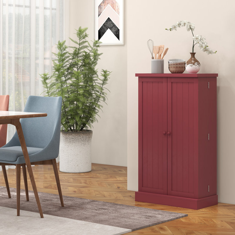 Armoire de rangement pour garde-manger de 41 po, armoire de cuisine autoportante avec 12 tablettes de porte, portes doubles, étagère à 5 niveaux et tablettes réglables