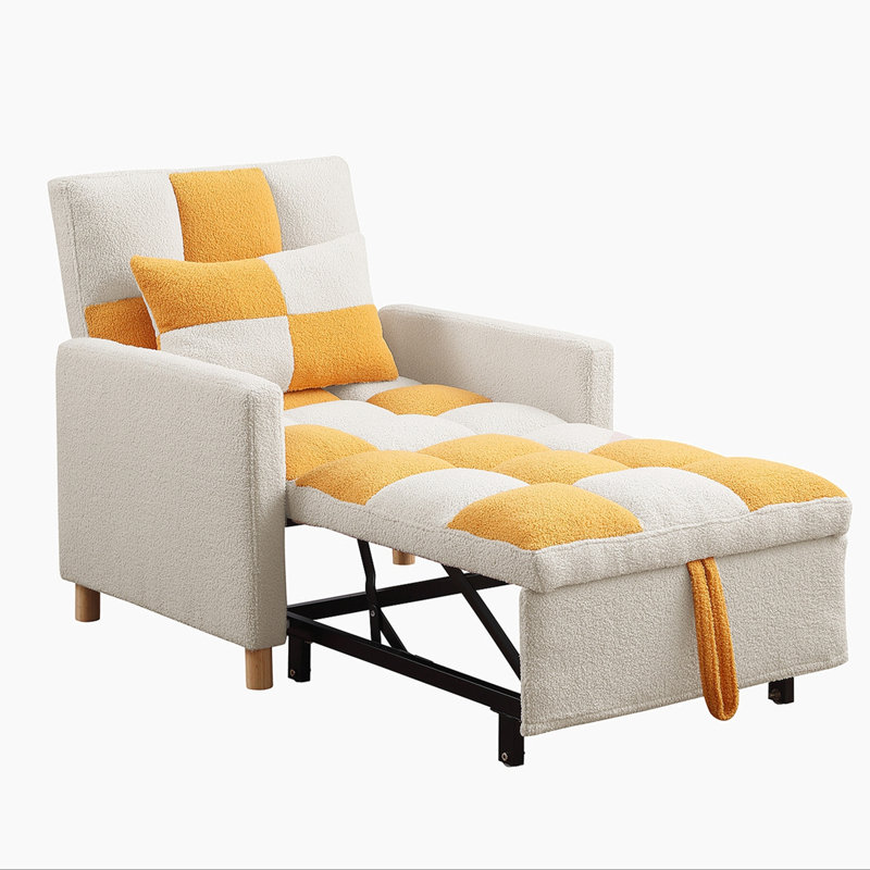 Somdath Sleeper Sofa Chair Bed Multi-Functional Sleeper Chair Upholstered Accent Chair, Yellow Duplicate