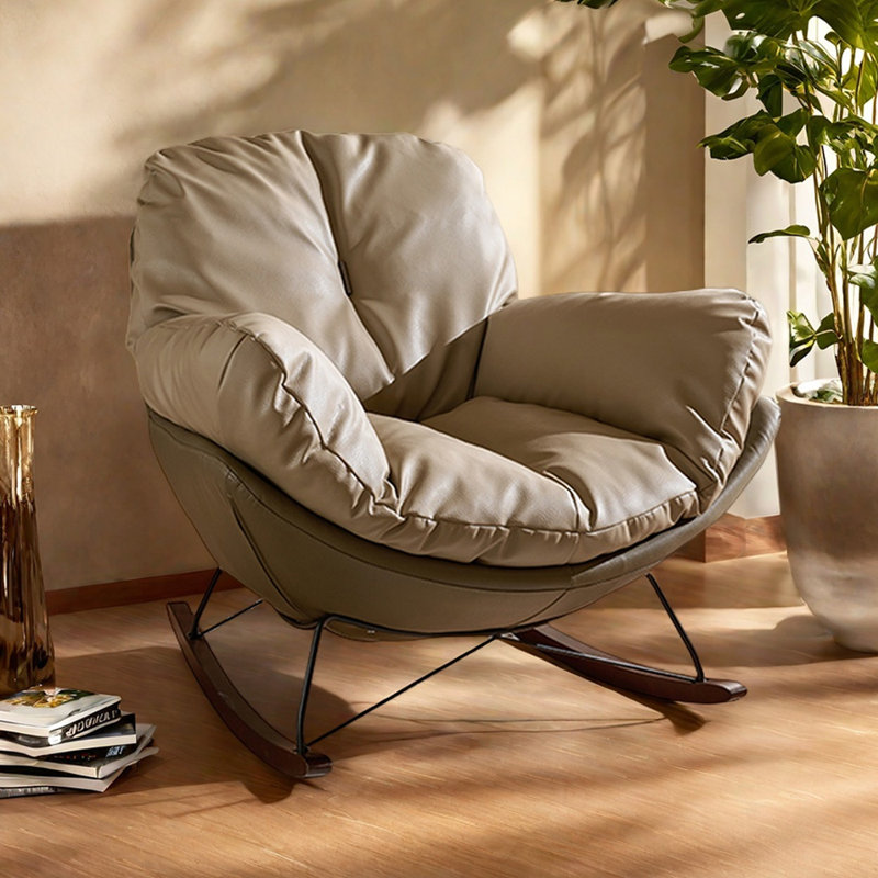 Chaise berçante moderne simple pour salon, Kaki