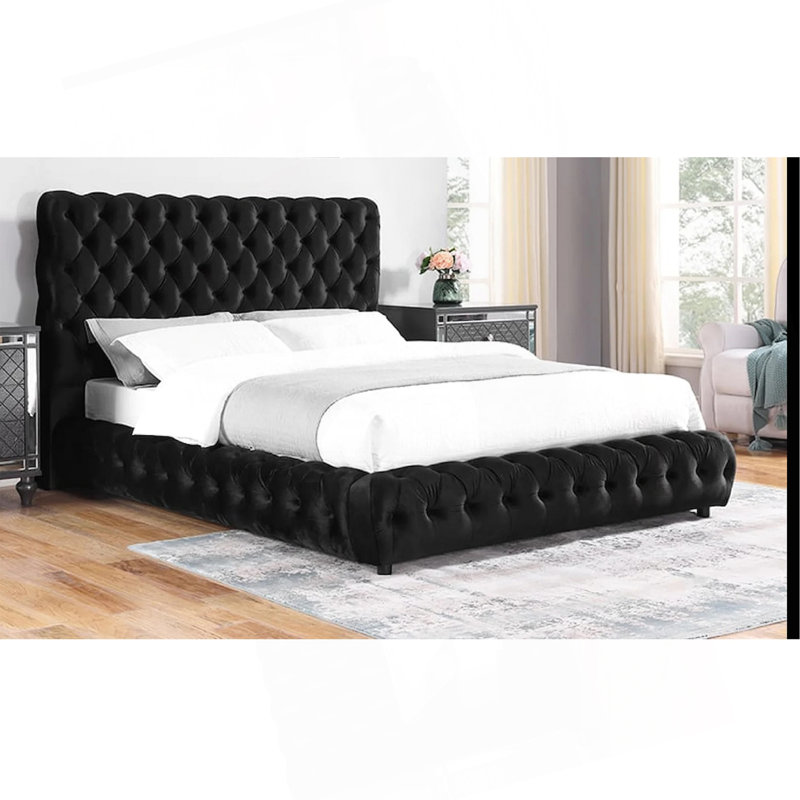 Mobilier de chambre à coucher 1Pc, Noir, Grand lit