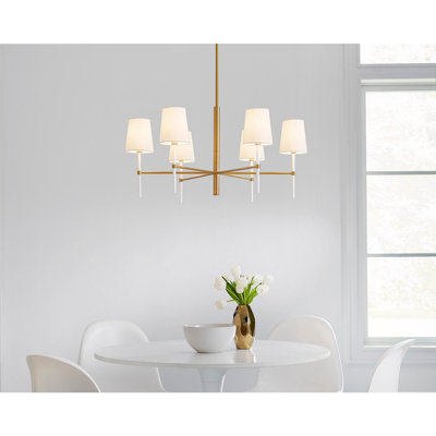 Monroe 6 - Light Steel Dimmable Cylinder Chandelier