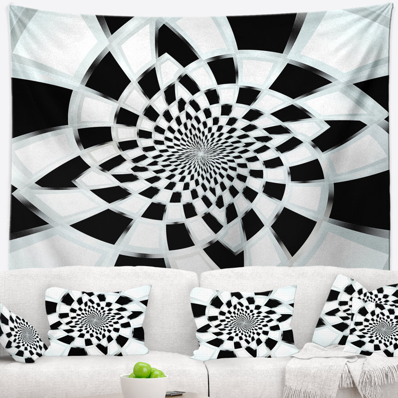 Tapisserie spiral fractal design, H 32 po x l 39 po