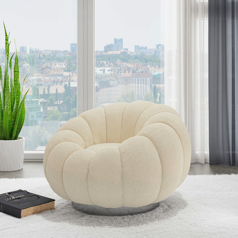 Fauteuil d'appoint pivotant blanc
