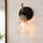 1 - Light Dimmable Black/Brass Armed Sconce Bath Vanity Light-130629969