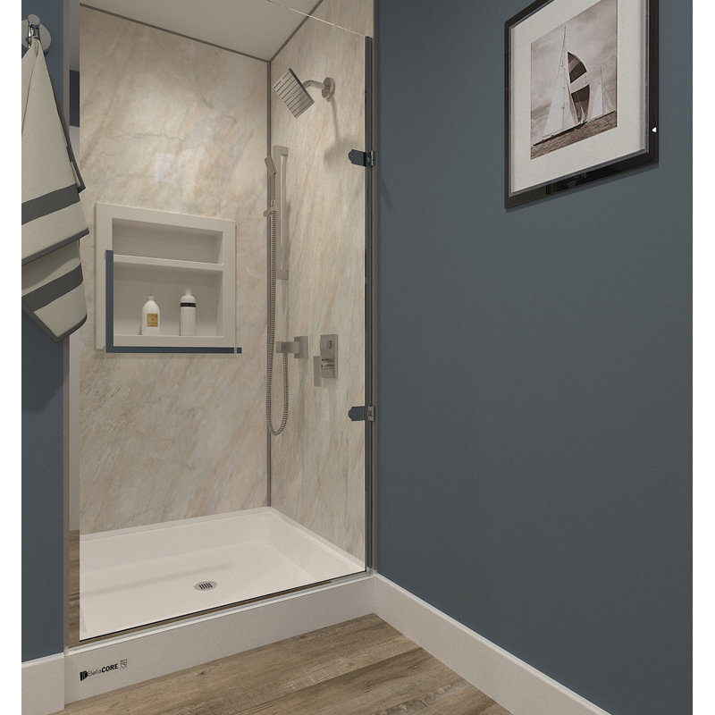 36 x 36 - Drain central - Seuil simple - Base de douche en acrylique