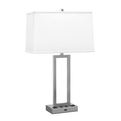 Rugged Rectangles Metal USB Table Lamp