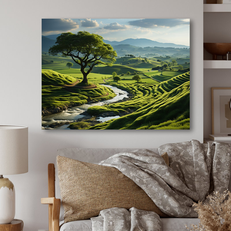 «Green Minimalisme Meadow II», impression sur métal sans cadre, H 16 po x l 32 po x P 1 po
