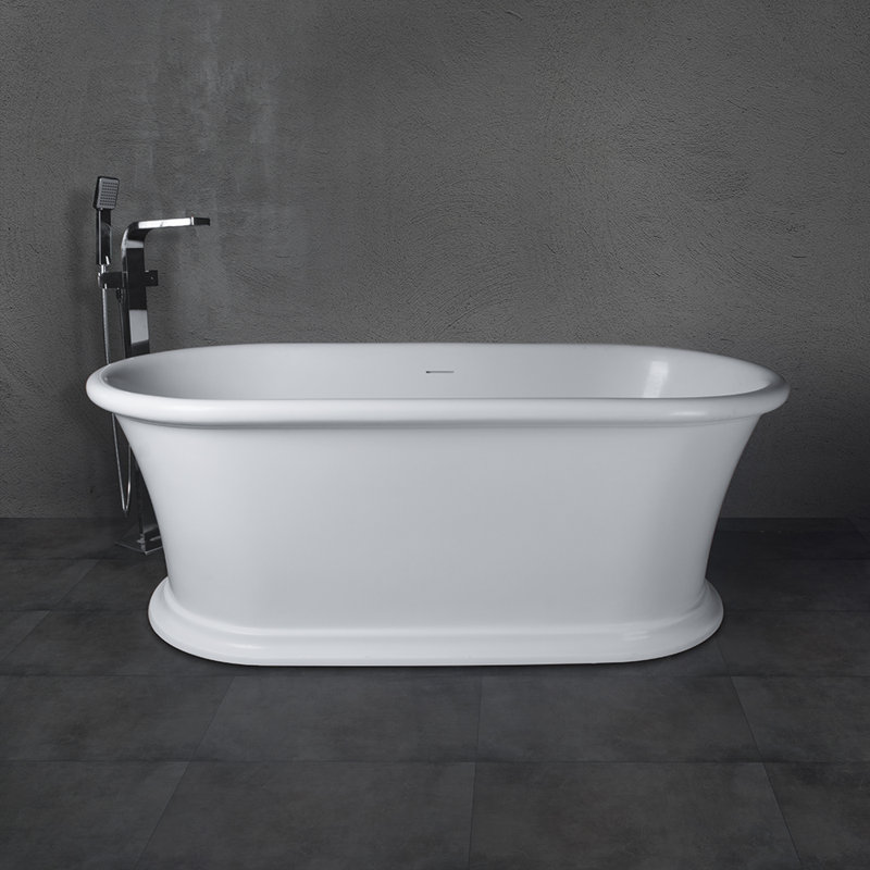 61" x 30" Freestanding Soaking Solid Surface Bathtub