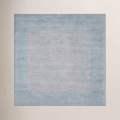 Dolma Gray Aqua Hand-Loomed Wool Rug