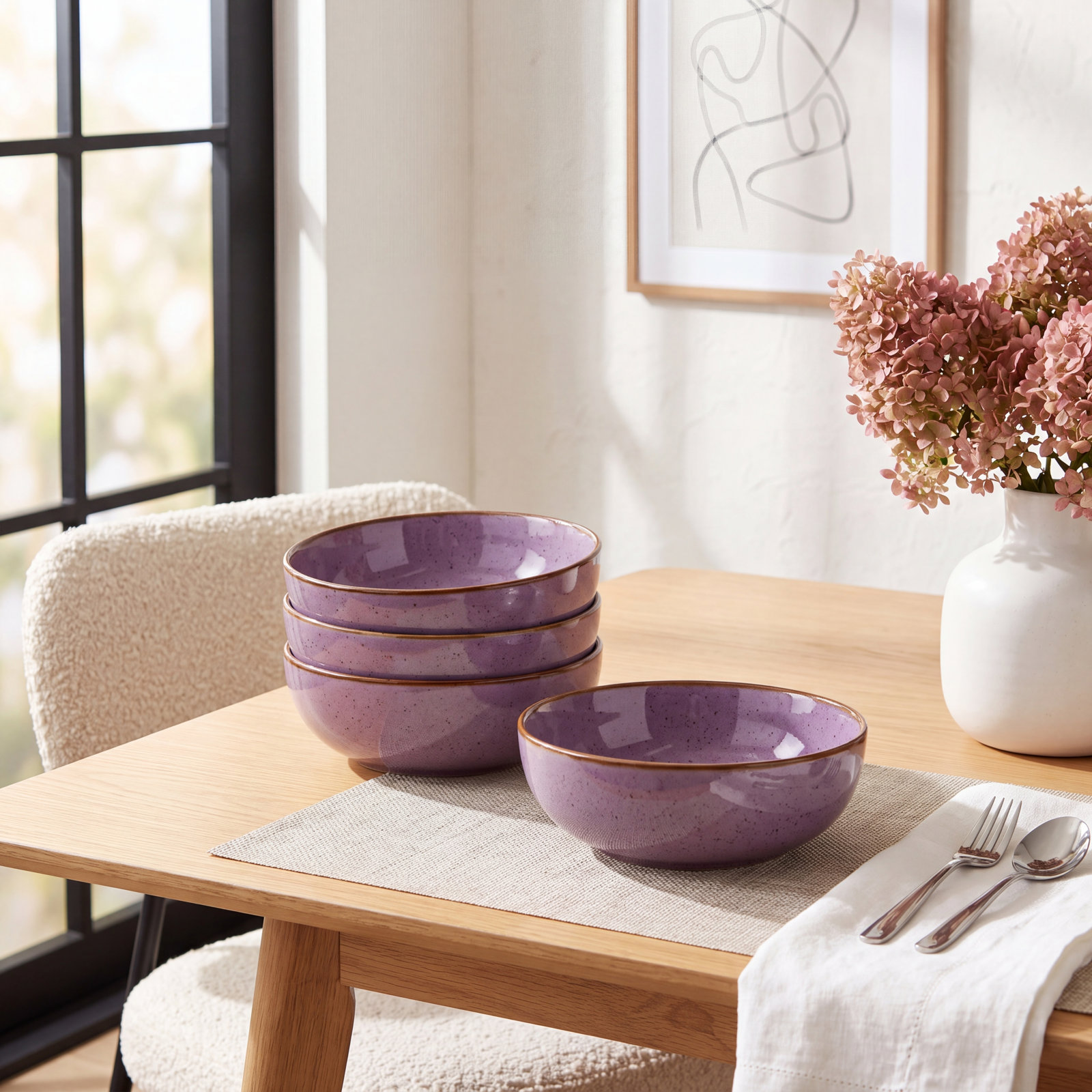 Stoneware Cereal Bowl, Purple